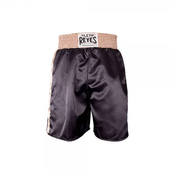 Pro Boxing Supplies Apparel Cleto Reyes Satin Classic Boxing Trunks- Gold/Black 1 Pro Boxing Supplies Apparel Cleto Reyes Satin Classic Boxing Trunks- Gold/Black