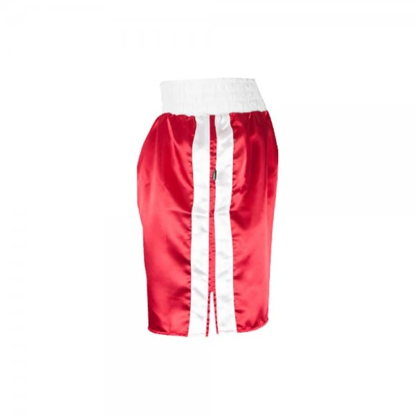 Pro Boxing Supplies Apparel Cleto Reyes Satin Classic Boxing Trunks - Red/White 2 Pro Boxing Supplies Apparel Cleto Reyes Satin Classic Boxing Trunks - Red/White