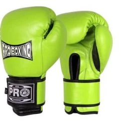 Pro Boxing Supplies Pro Boxing® Classic Leather Training Gloves - Lime Green