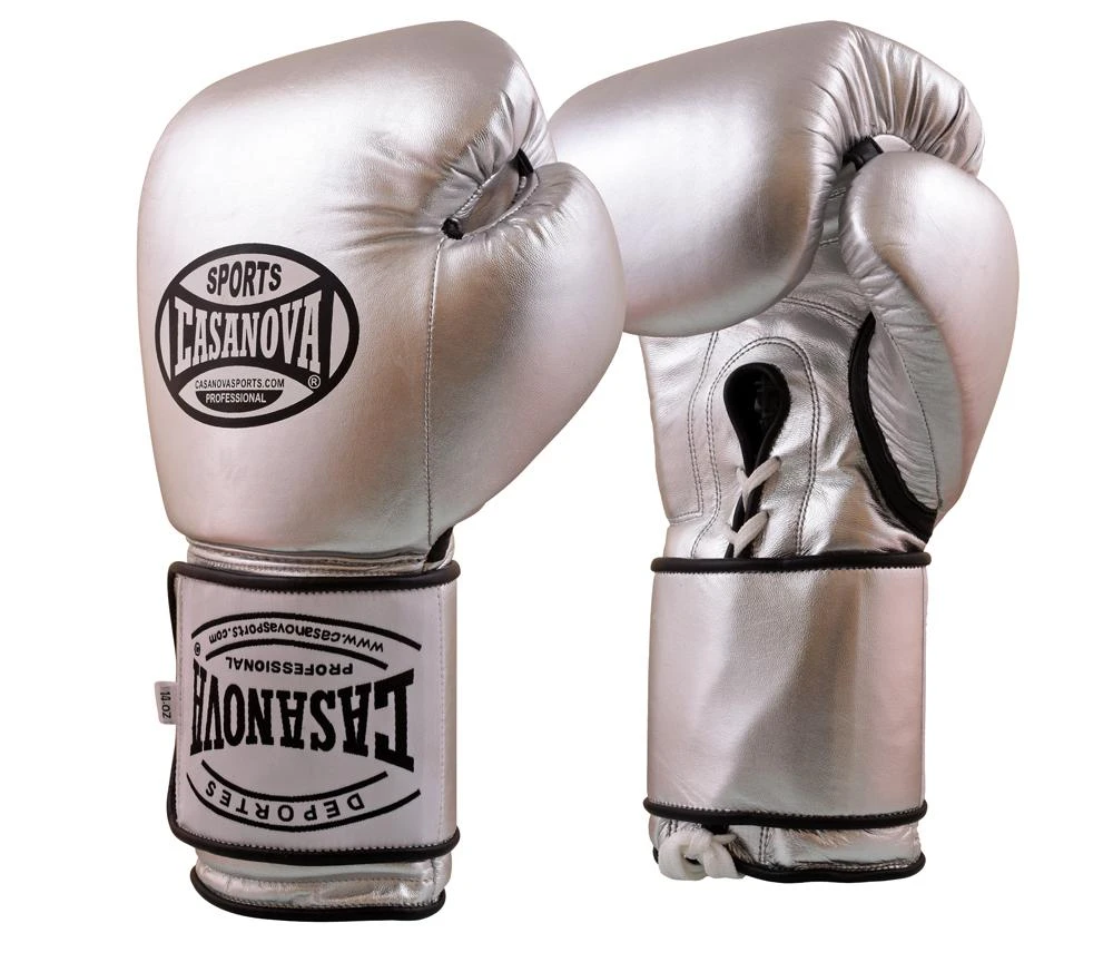 Casanova Sports Casanova Boxing® Hybrid Boxing Gloves W/ Hook & Loop - Silver 1 Casanova Sports Casanova Boxing® Hybrid Boxing Gloves W/ Hook & Loop - Silver