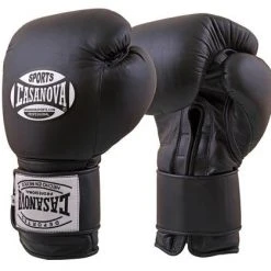 Pro Boxing Supplies Casanova Boxing® Hook And Loop Training Gloves - BLACK
