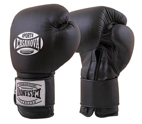 Pro Boxing Supplies Casanova Boxing® Hook And Loop Training Gloves - BLACK 1 Pro Boxing Supplies Casanova Boxing® Hook And Loop Training Gloves - BLACK