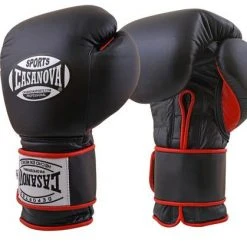 Pro Boxing Supplies Casanova Boxing® Hook And Loop Training Gloves - BLACK/RED