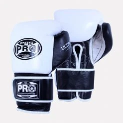Pro Boxing Supplies Pro Boxing® Ultimate Hook And Loop Boxing Gloves – White/Black