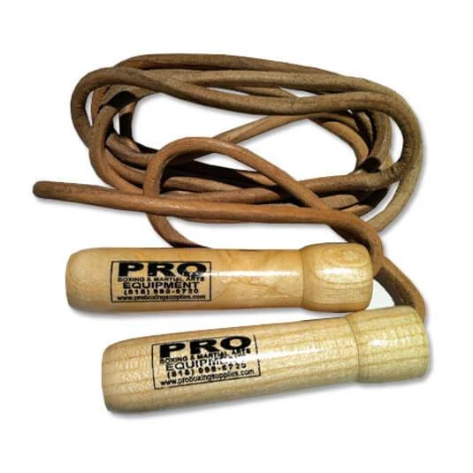 ProBoxingSupplies Pro Boxing® Jump Rope Wooden Handle With Leather Rope 1 ProBoxingSupplies Pro Boxing® Jump Rope Wooden Handle With Leather Rope