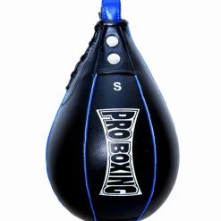 Pro Boxing Supplies Punching Bags Pro Boxing® Leather Speed Bag - Black/Blue Trim