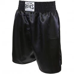 Pro Boxing Supplies Cleto Reyes Satin Classic Boxing Trunks - All Black Apparel