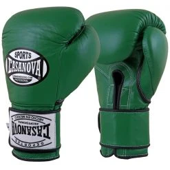 Pro Boxing Supplies Casanova Boxing® Professional Hook And Loop Fight Gloves - Green