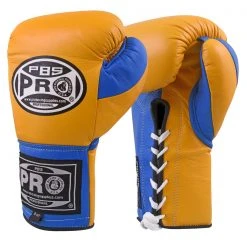 Pro Boxing Supplies Pro Boxing® Official Pro Fight Gloves - Yellow/Blue
