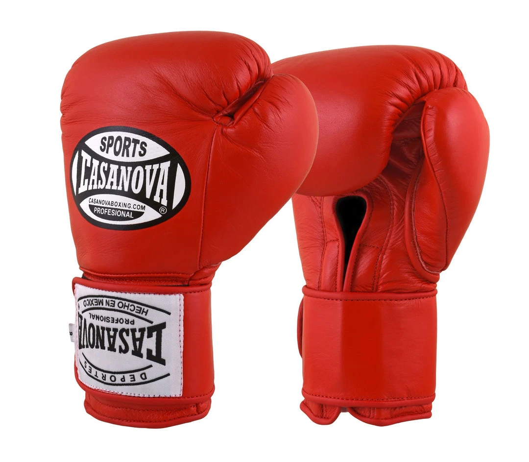 Pro Boxing Supplies Casanova Boxing® Hook And Loop Training Fight Gloves - Red 1 Pro Boxing Supplies Casanova Boxing® Hook And Loop Training Fight Gloves - Red