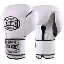 Pro Boxing Supplies Casanova Boxing® Hook And Loop Training Fight Gloves - White