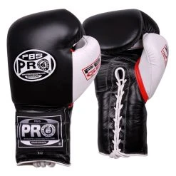 Pro Boxing Supplies Pro Boxing® Series Gel Lace Gloves - Black/White