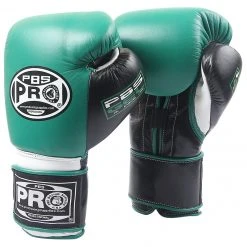 Pro Boxing Supplies Pro Boxing® Series Gel Hook And Loop Gloves - Green With Black Thumb