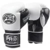 Pro Boxing Supplies Pro Boxing® Series Gel Hook And Loop Gloves - White/Black With Black Thumb