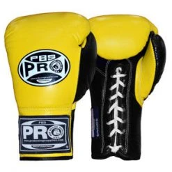 Pro Boxing Supplies Pro Boxing® Official Pro Fight Gloves - Black/Yellow