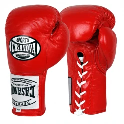 Pro Boxing Supplies Casanova Boxing® Professional Lace Up Official Fight Gloves - Red