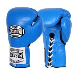 Pro Boxing Supplies Casanova Boxing® Professional Lace Up Official Fight Gloves - Blue