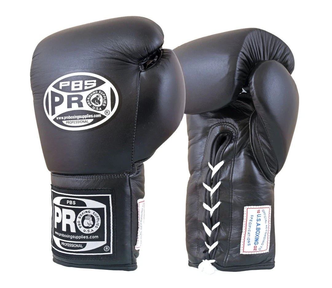 ProBoxingSupplies Pro Boxing® Amateur Competition Lace Up Gloves - Black 1 ProBoxingSupplies Pro Boxing® Amateur Competition Lace Up Gloves - Black