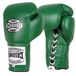 Pro Boxing Supplies Casanova Boxing® Professional Lace Up Training Gloves - Green