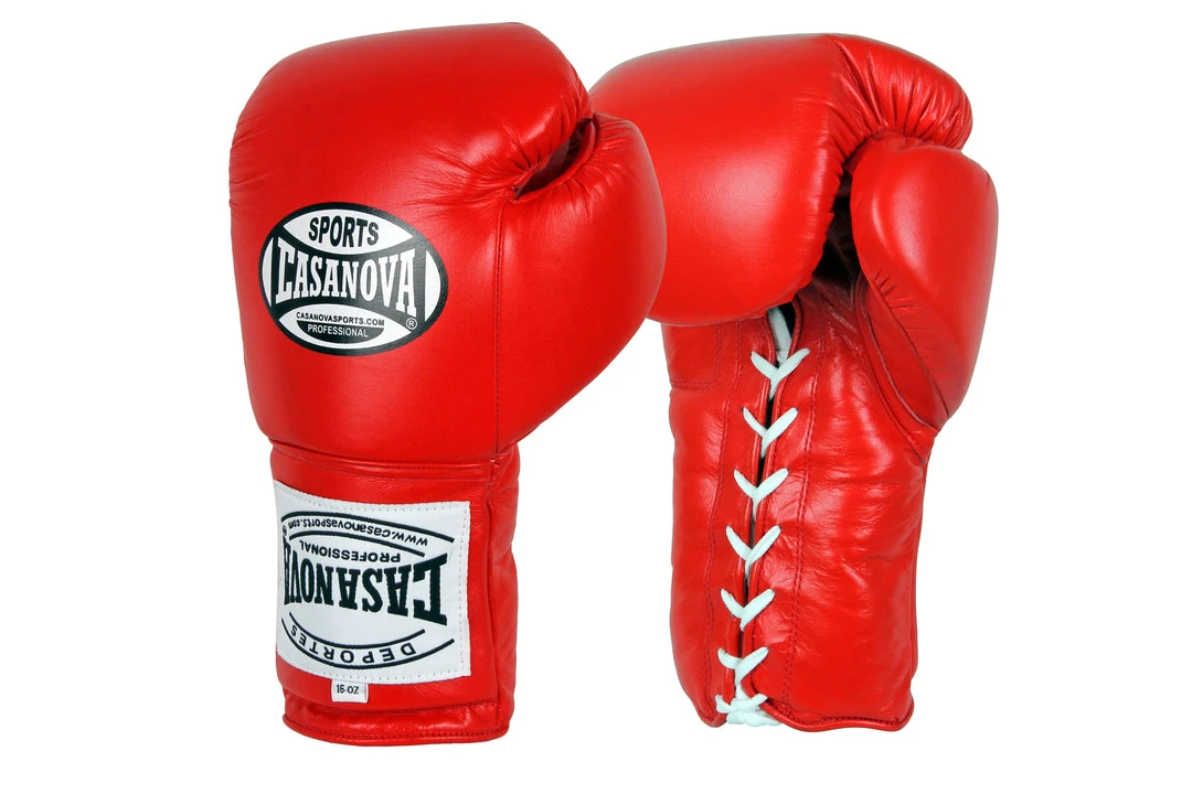 Pro Boxing Supplies Casanova Boxing® Professional Lace Up Training Gloves - Red 1 Pro Boxing Supplies Casanova Boxing® Professional Lace Up Training Gloves - Red