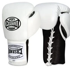 Pro Boxing Supplies Casanova Boxing® Professional Lace Up Training Gloves - White