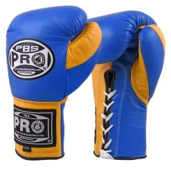 Pro Boxing Supplies Pro Boxing® Official Pro Fight Gloves - Blue/Yellow