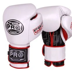 Pro Boxing Supplies Pro Boxing® Series Gel Hook And Loop Gloves - White/Black